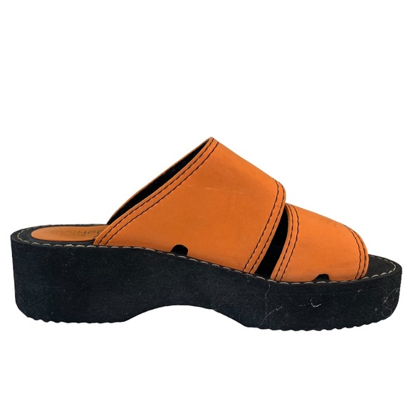 Mainframe Retro Vintage 90's Y2k Orange Platform Sandals Size 9 - Picture 4 of 8